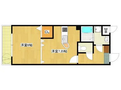 ミレーニアNEO(1DK/3階)の間取り写真