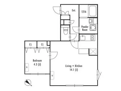 GRANPASEO中目黒イースト(1LDK/1階)の間取り写真