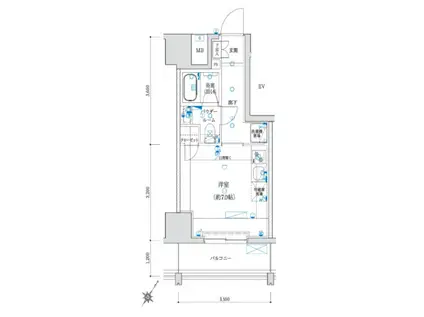 LEXE 横濱関内(ワンルーム/11階)の間取り写真