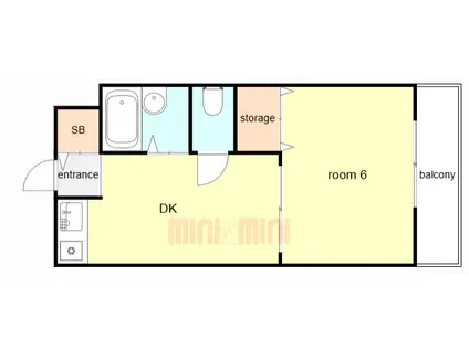 シューチン塚本(1DK/3階)の間取り写真