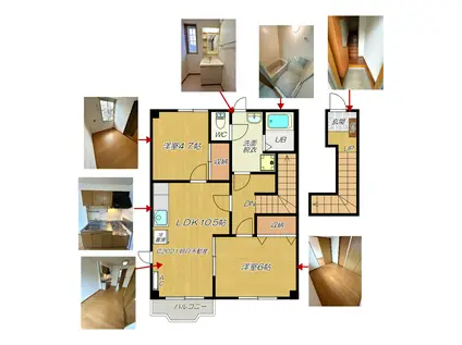 メゾネット比佐津(2LDK/2階)の間取り写真