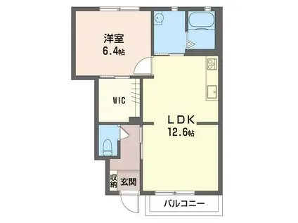 リヴェール豊四季A(1LDK/1階)の間取り写真