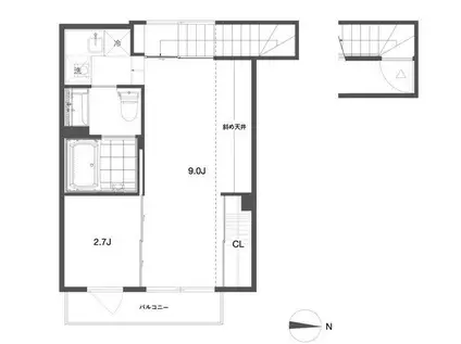 SA318(1LDK/5階)の間取り写真
