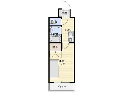 セントヒルズ盛岡(1K/6階)の間取り写真