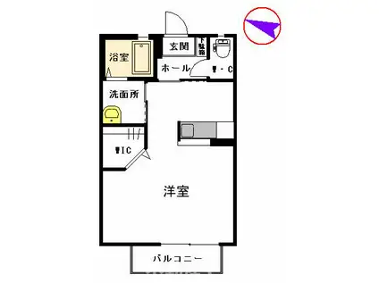 サンビレッジ高柳 (ワンルーム/2階)の間取り写真