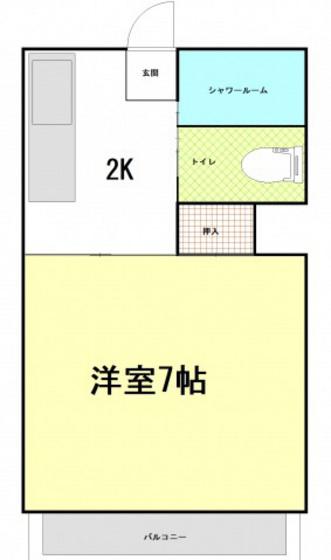 エステート坪井(1K/3階)の間取り写真
