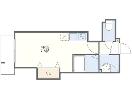 フォースラック出来大工町(ワンルーム/4階)の間取り写真