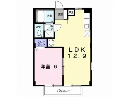 ハイムロジュマンA(1LDK/2階)の間取り写真