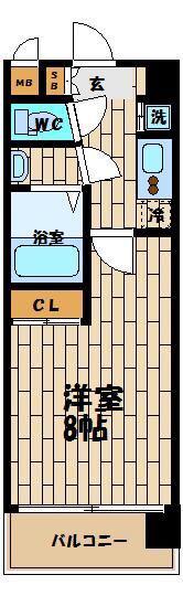 スプランディッドIII(1K/2階)の間取り写真