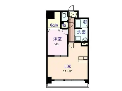 アルリシャー御領(1LDK/6階)の間取り写真