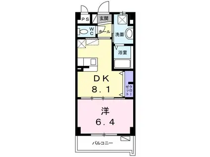 ラフィーエ マルキン(1LDK/2階)の間取り写真