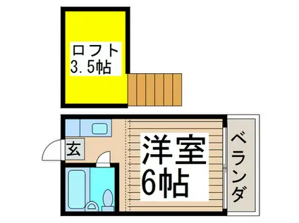 ロフティ・トマトNO.1(ワンルーム/2階)の間取り写真