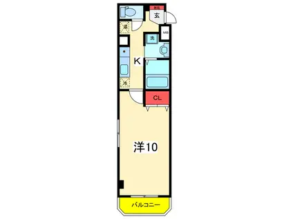 メゾン・グランディール(1K/3階)の間取り写真