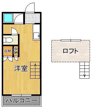 オアシス中央町(ワンルーム/1階)の間取り写真