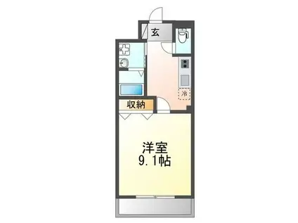 ベロニカ(1K/1階)の間取り写真