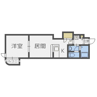 港プロシード16(1LDK/2階)の間取り写真