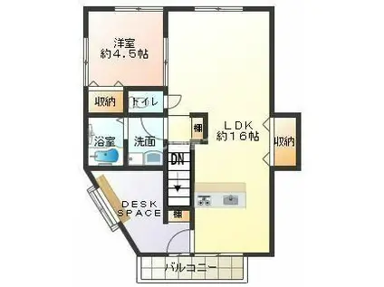 四街道鈴木アパート(1SLDK/2階)の間取り写真