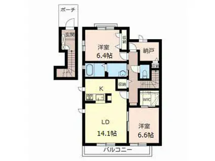 アンファミーユ明石II(2SLDK/2階)の間取り写真