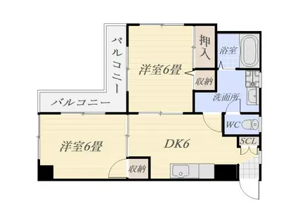 アルタイル(2DK/3階)の間取り写真