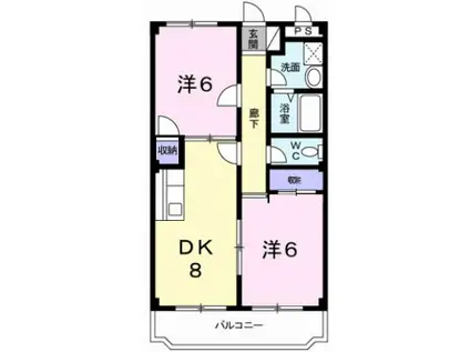 ドミールムラセ(2DK/3階)の間取り写真