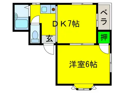 リポーズ平野(1DK/4階)の間取り写真