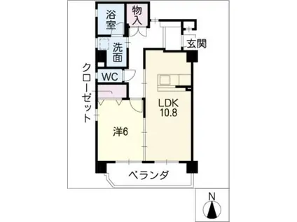 グランフォーレ西春(1LDK/5階)の間取り写真