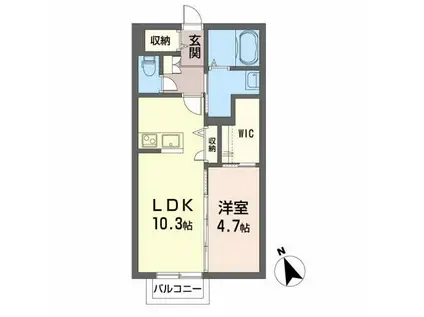 シャーメゾン松山(1LDK/1階)の間取り写真