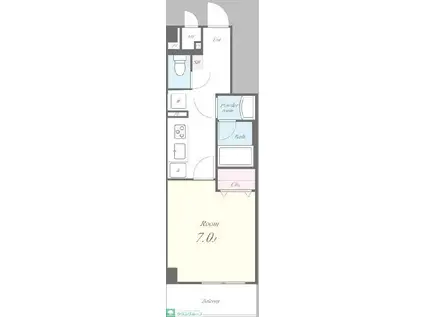 EAU・CIAIR(1K/2階)の間取り写真