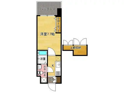 NO66 ギャランティー21博多(1K/2階)の間取り写真