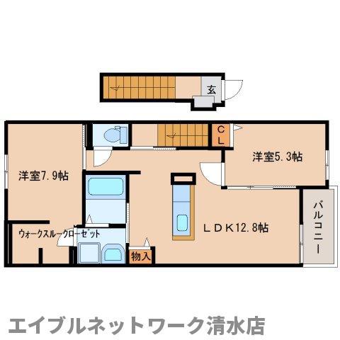 カーサ・グラースI(2LDK/2階)の間取り写真