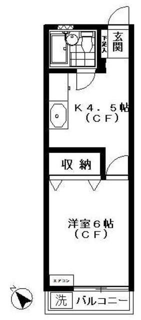 コーポ三栄(1K/2階)の間取り写真