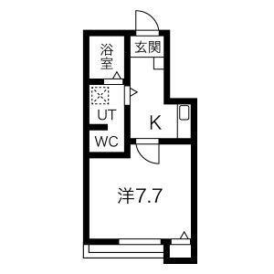 クレフラスト守山西(1K/2階)の間取り写真