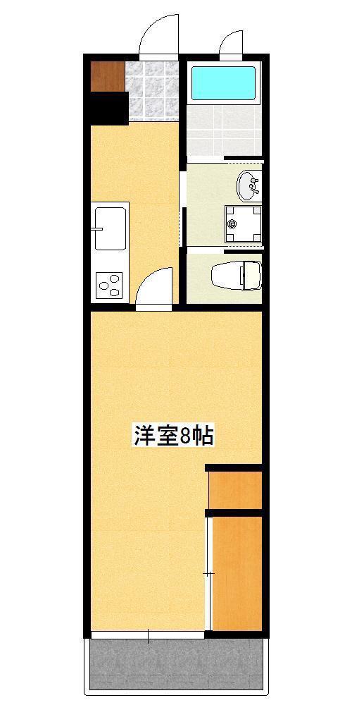 シュペール鴨池(1K/3階)の間取り写真