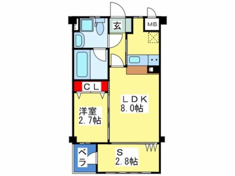 ウエストRITZ巽(2LDK/2階)の間取り写真