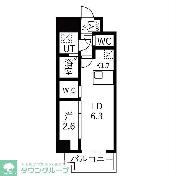 メイクスアート浄心(1LDK/2階)の間取り写真