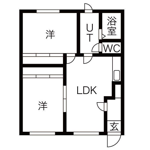 4条ハイツ(2LDK/3階)の間取り写真