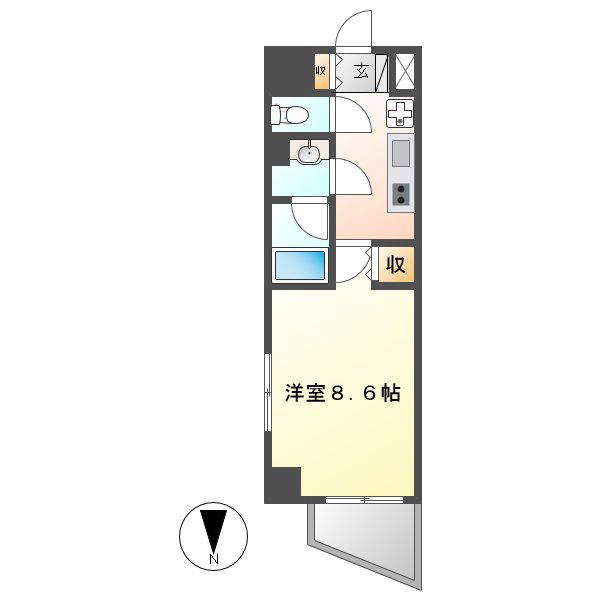 エルスタンザ徳川(1K/2階)の間取り写真