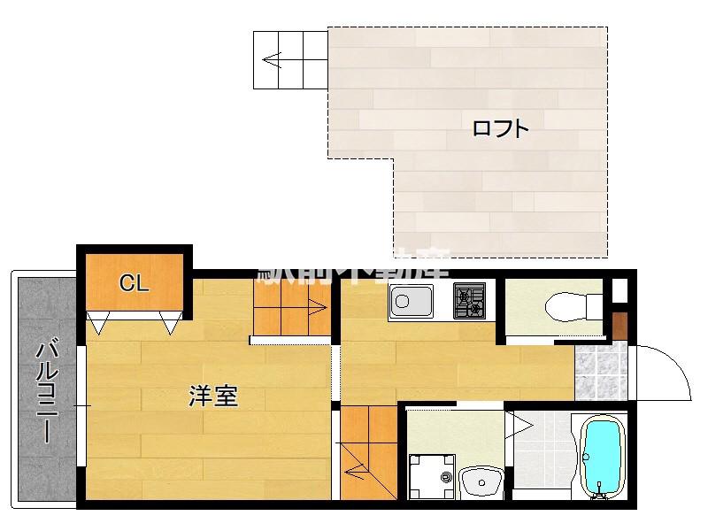 よかメゾンII(1K/2階)の間取り写真