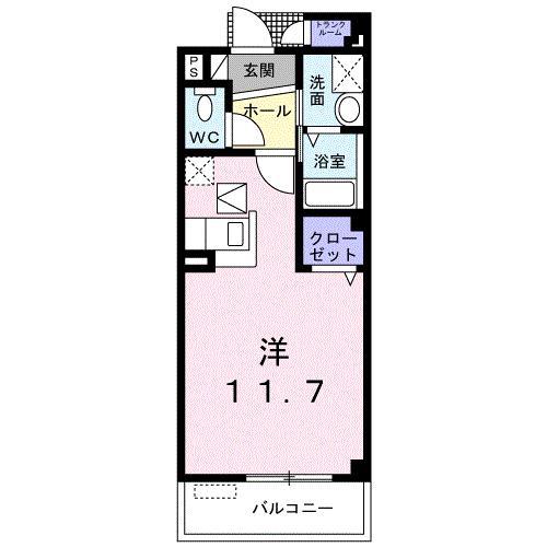プレーヌ・フルサワ(ワンルーム/3階)の間取り写真
