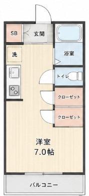 スぺランザ(1K/4階)の間取り写真