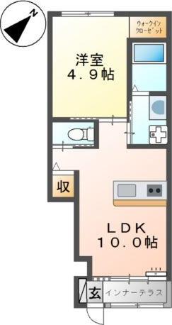AZYU(1LDK/1階)の間取り写真