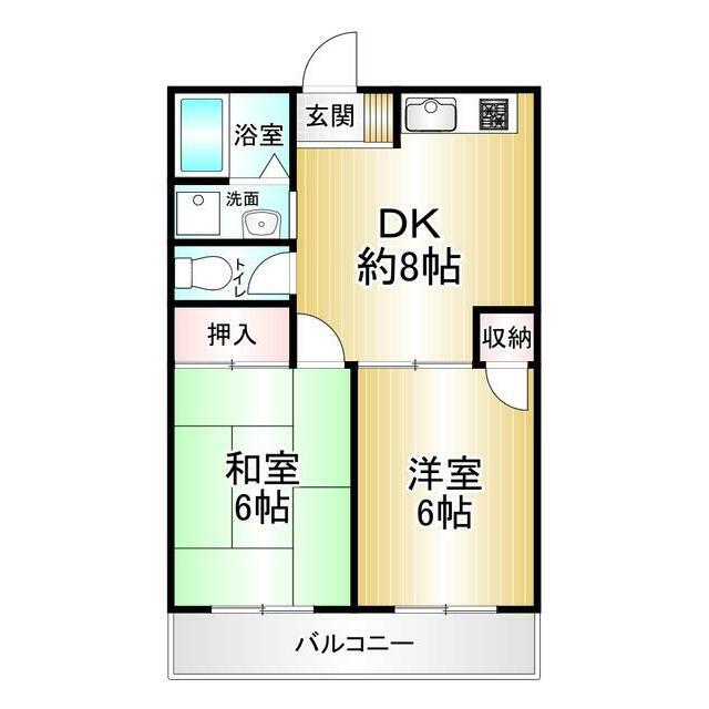 アイリスコート(2DK/3階)の間取り写真
