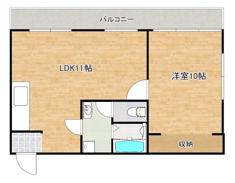 KSSビル(1LDK/6階)の間取り写真