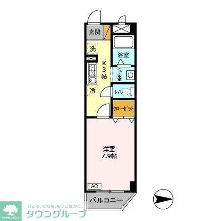 メゾンヴェール(1K/2階)の間取り写真