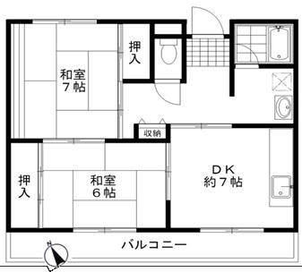 サニーアネックス(2DK/1階)の間取り写真