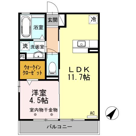 アネラ・ハレ(1LDK/2階)の間取り写真