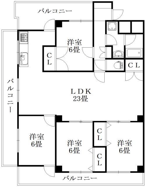 ガーデンヒルズ住吉I(4LDK/5階)の間取り写真