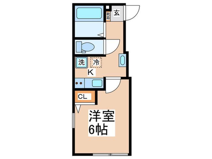 PESCA明大前(1K/1階)の間取り写真