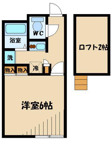 レオパレスヒルズ(1K/2階)の間取り写真