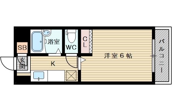 土井グランドマンション(1K/1階)の間取り写真